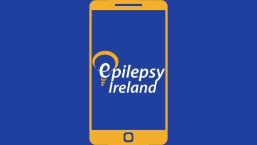 Smartphone with Epilepsy Ireland logo