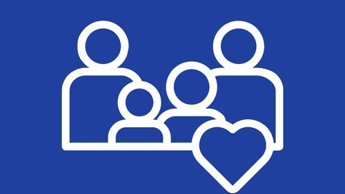 Family with heart - signifying family support