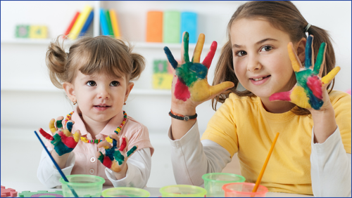 Children doing art