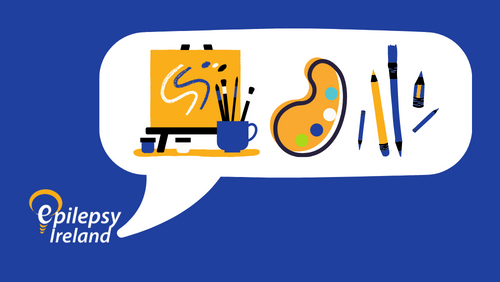 speech bubble showing different art implements