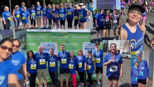 Collage of people who have completed marathon events for Epilepsy Ireland