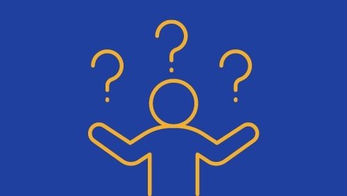 question marks around man's head depicting memory issues.