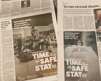 Image of our Epilepsy Ads in the Irish Times and the Irish Independent