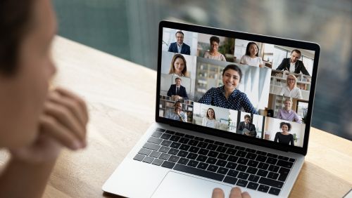 Young People on a zoom call.