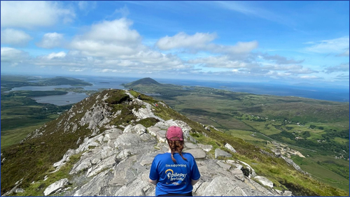 Young woman on Irish mountain