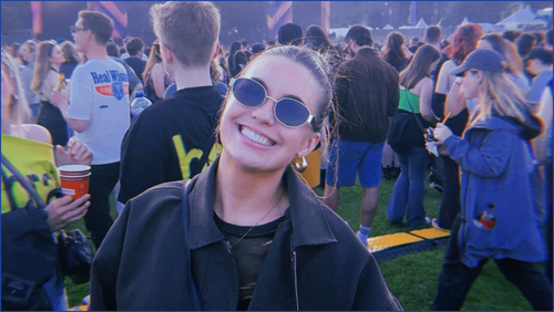 Amy at a festival