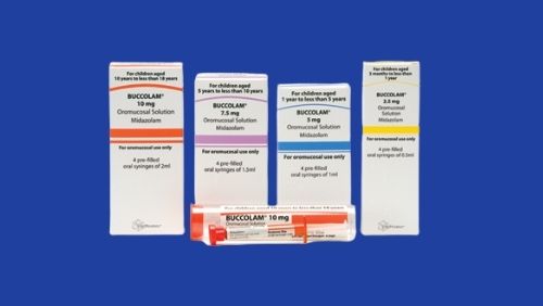 boxes of the Buccal Midazolam medication
