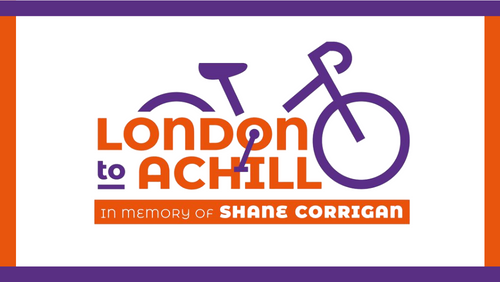 bicycle with London to Achill overlayed
