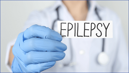 Doctor holding the word epilepsy