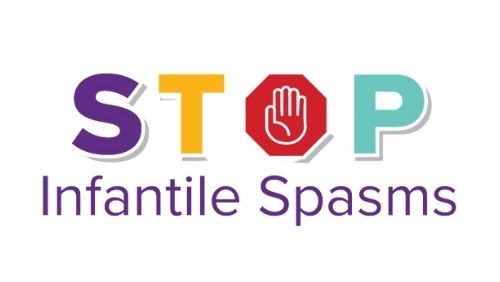 word STOP and Infantile Spams; key logo of Infanile Spasms Network