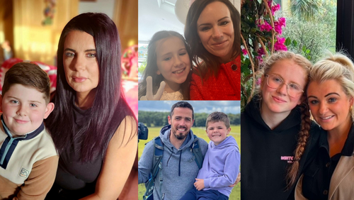Collage of volunteers with their young family members