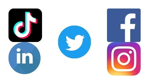 Logos of main social media channels