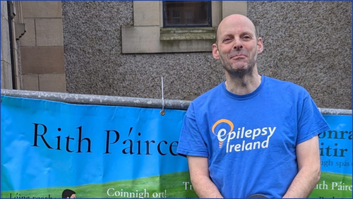 Pat weariing his EI t-shirt