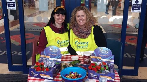 Epilepsy Ireland Rose Week volunteers collecting on street