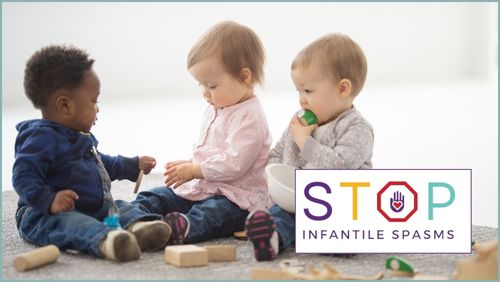 Babies Playing and STOP Infantile Spasms Logo