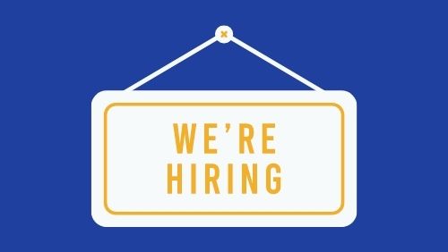 sign displaying "we're hiring"