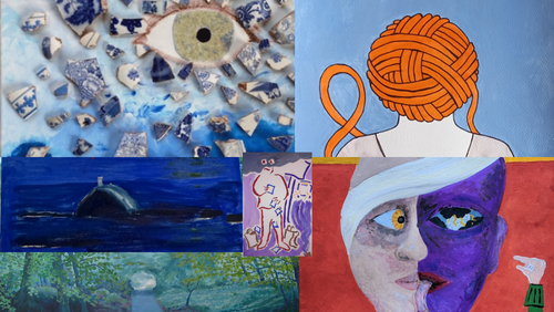 Collage of artwork relating to epilepsy