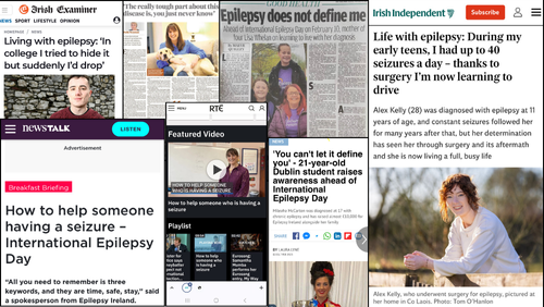 Collage of media coverage from International Epilepsy Day 2025