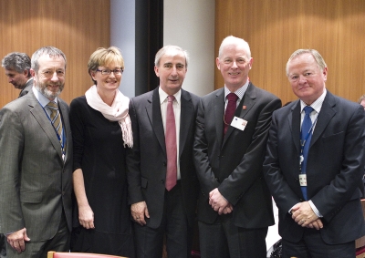 Brainwave CEO Mike Glynn with Irish MEPs Sean Kelly, Mairead McGuinness, gay Mitchell and Jim Higgins.