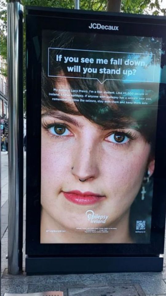 Lucy image on bus stop