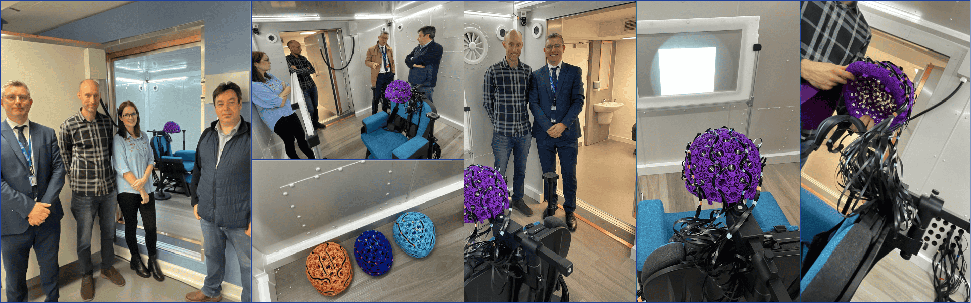 Collage of images of our visit to see the scanner