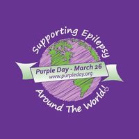 Purple Day Logo - Globe with purple theme and redirect to purpledayeverday.org