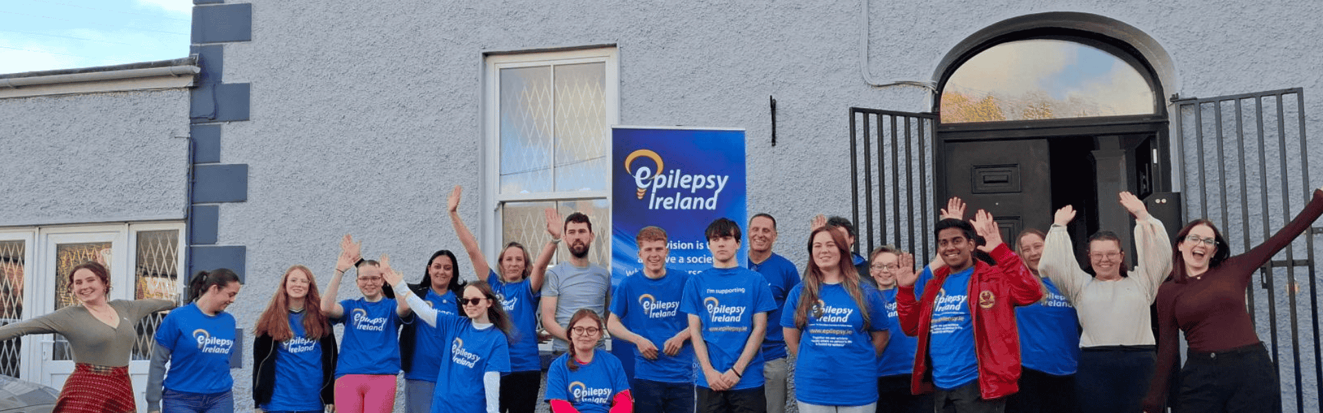 Group of people wearing Epilepsy Ireland T-shirts