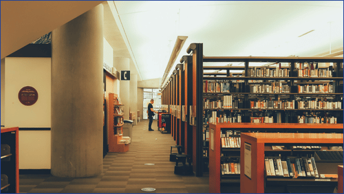 Hallway in a library
