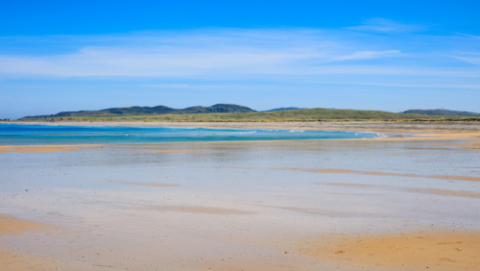 Clear skies and a beach