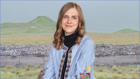 Ciara with background of bogland