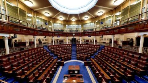 Empty Dáil chamber