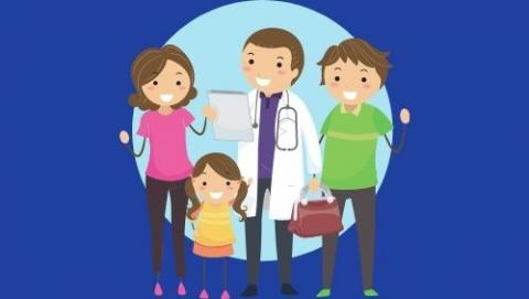 family with their doctor