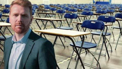 Deputy Gary Gannon and empty exam hall