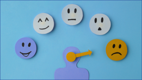 Series of faces depicting different emotions