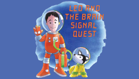 Drawing of Leo in space suit and dog