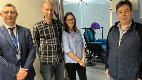Prof Mark Cunningham, Prof Redmond O'Connell, EI Research Officer Grace Hallinan, EI CEO Peter Murphy pictured with the new scanner