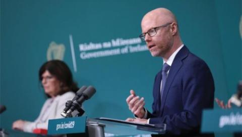Minister Stephen Donnelly speaking at Departmental Briefing