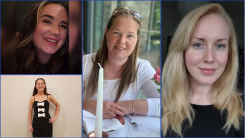 Collage of photos of Lauren, Shannon, Serena and Julia