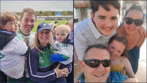 The late Danny Dowling and Zara Murphy with their families. 
