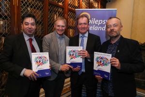 Epilepsy Ireland CEO Peter Murphy, Joe Schmidt, Epilepsy Ireland Chairperson Mark Dowdall & Epilepsy Ireland Patron Rick O'Shea